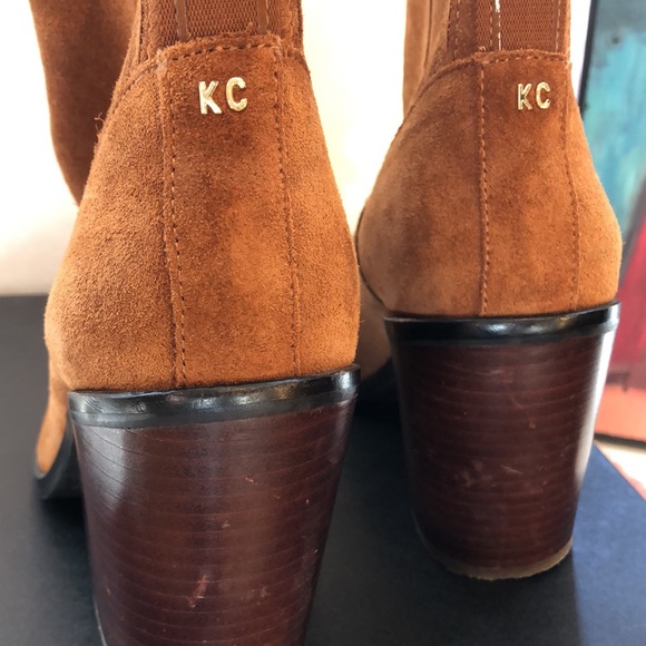 KENNETH COLE OLIVIA SUEDE TAN BOOTIES - Picture 5 of 10